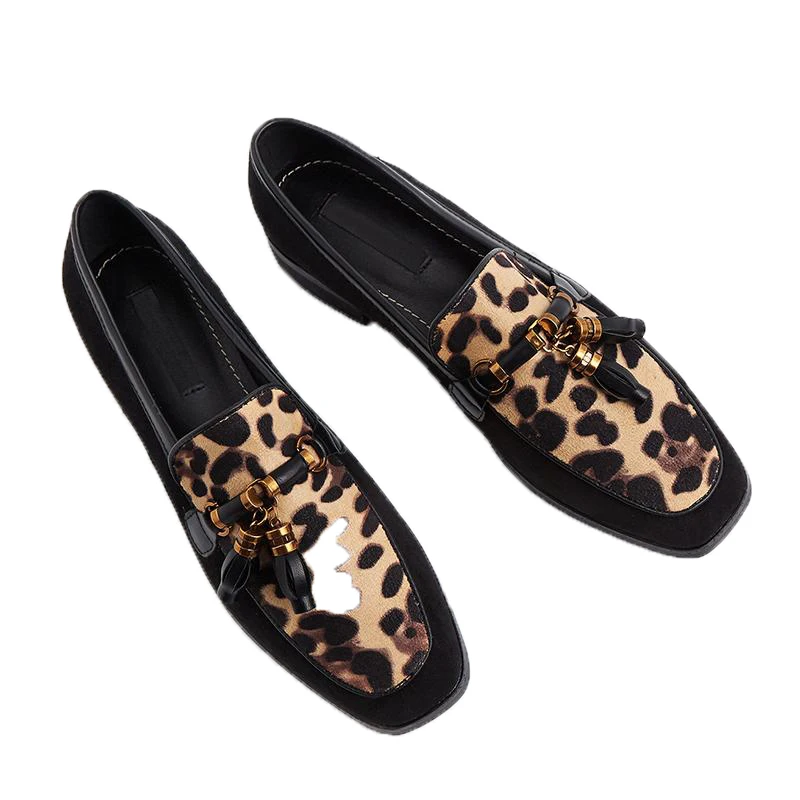 

WETKISS Cheap Drop Shipping Women Footwear Sexy Leopard Flats Shoes Women Loafers Fashion 2019 Flat Loafers Shoes with Tassel, Dark leopard, leopard