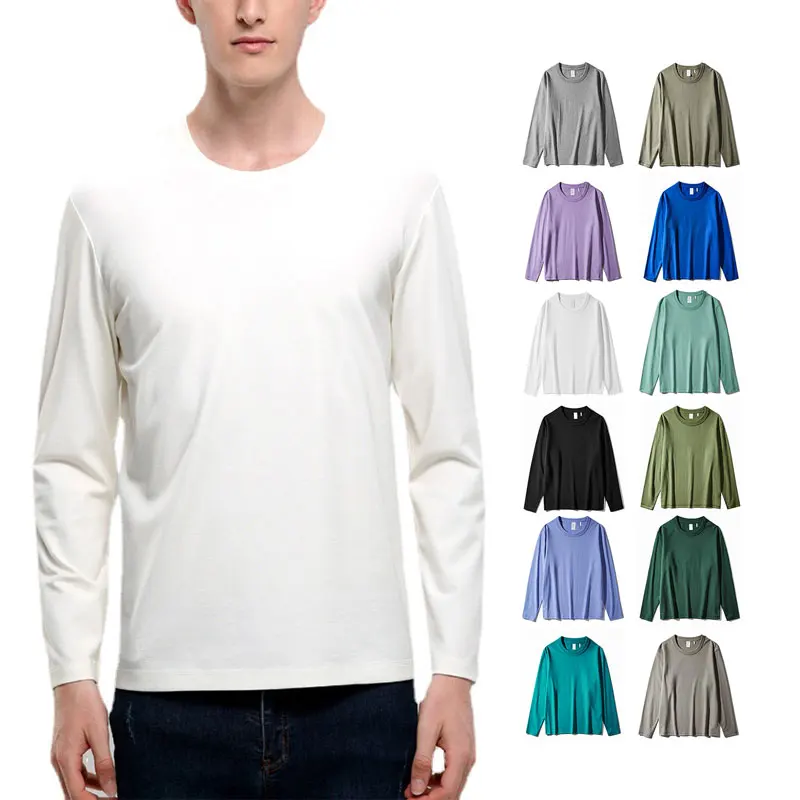 

Custom sublimation graphic camisas double yarn full sleeve tshirt men camiseta long sleeve T shirt