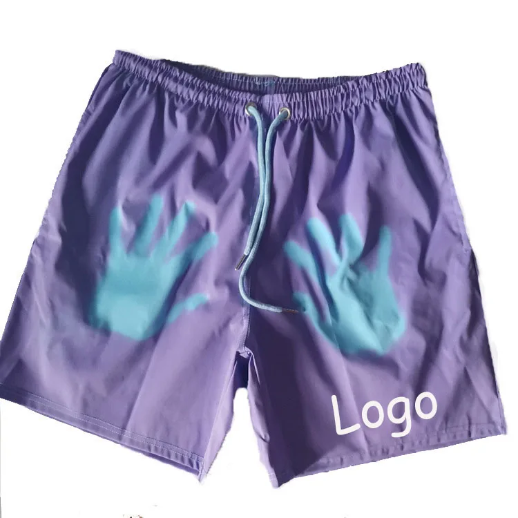 

Beach Shorts Custom Logo Mens Magical Shorts Quick Dry Pants Color Changing Swimwear Boardshorts Swim Trunks, Picture