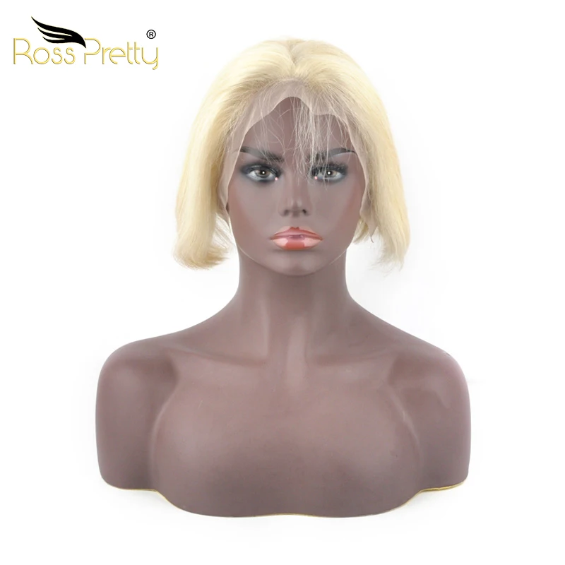 

2021 Hot Sale Human Hair 6 Inch New Promotion Blonde Bob Wig Pixie Cut Wigs 613 Lace Frontal Short Wig