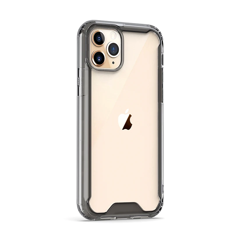 

For iPhone 12 case Shockproof Soft TPU Transparent Acrylic Back Phone Case For iPhone 11 Pro Max XS XR XS MAX, Black,transparent,blue,red,purple
