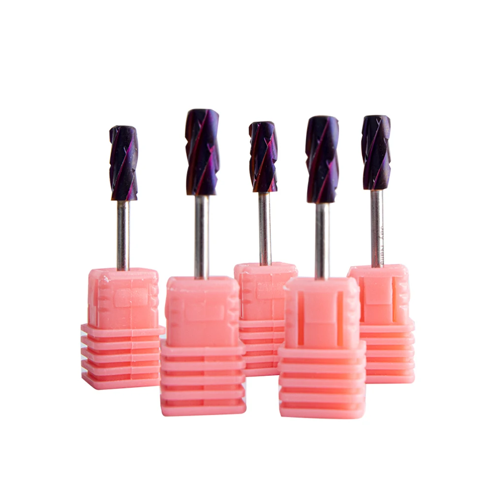 

5X Coarse Grit Round Top Barrel Carbide Bit, Silver gold blue purple rainbow black