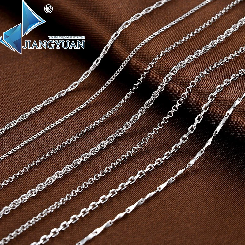 

2024 New Style base chain 925 sterling silver jewelry necklace link for Women custom fine silver Jewelry Jiangyuan