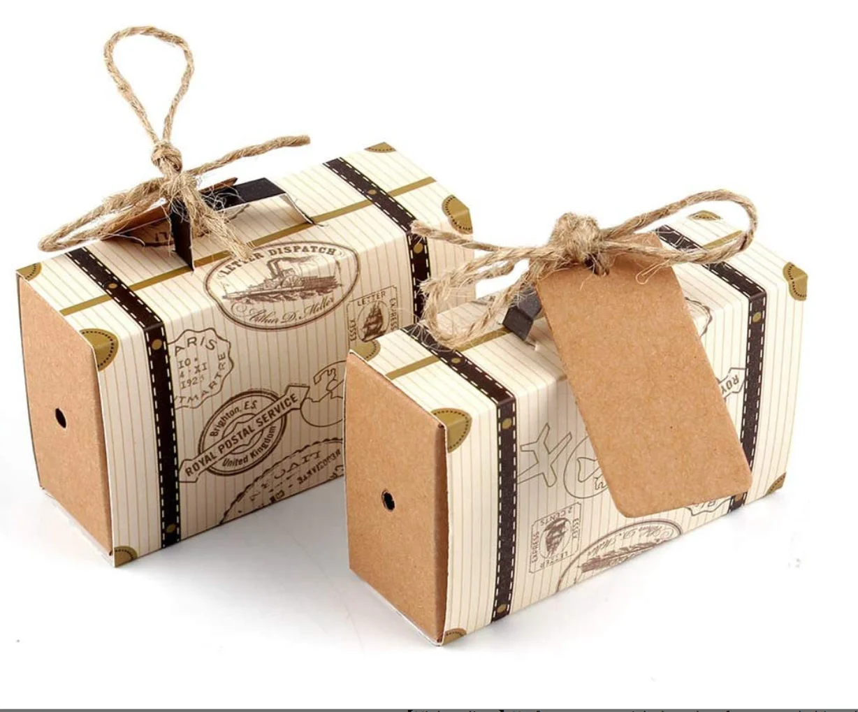 

Vintage suitcase wedding souvenirs kraft paper gift box