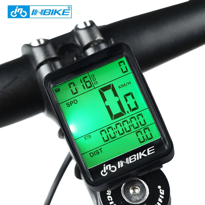 

INBIKE Wireless GPS Speedometer Waterproof Bicycle Training Device Bike Computer For Road Bike and MTB, Black