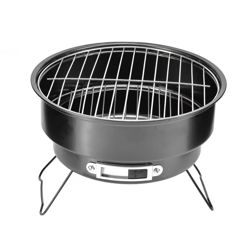 

Draagbare Ronde Barbecue Outdoor Rvs Barbecue Vouwen Ijs Ketel Bbq Barbecue Grill, Matt black