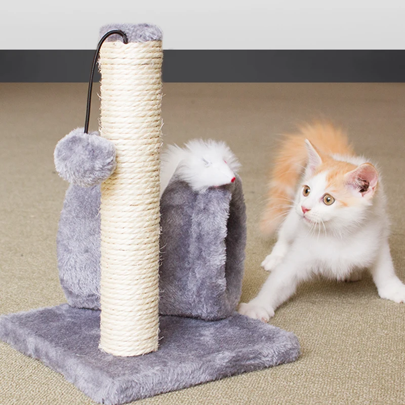 

Wooden Sisal Oem Manufacturer Wholesale New Design Wooden Cat Scratching Post, Grey