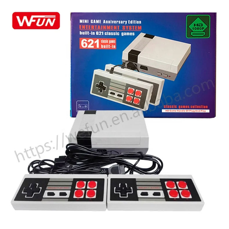 

HD Output Family TV Mini Boy's Nintendo Video Game Consoles Built-in 621 Retro Classis Games with Double Handles for 2 Players, As pictures show