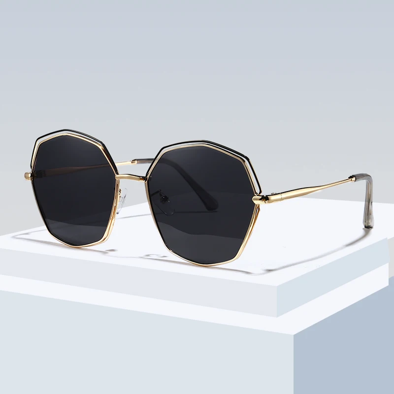 

Polygonal stylish polarized metal frames sunglasses glasses, 5 colors