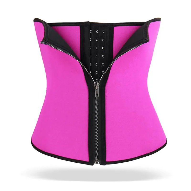 

Amazon Hot Sale Body Shaper Waist Trainer Women Corset Weight Loss Double Compression Latex Sweat Waist Trimmers Slim Belt, Black,blue, red, purple