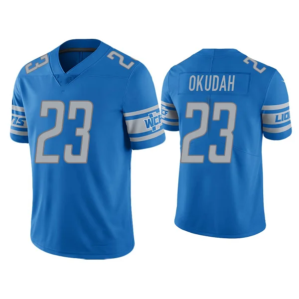 

New Style Wholesale China Detroit Stitched American Football Jerseys Custom Lion Sports Team Jersey 23 OKUDAH 30 Williams, White, black, yellow, orange, blue, gray, red, purple