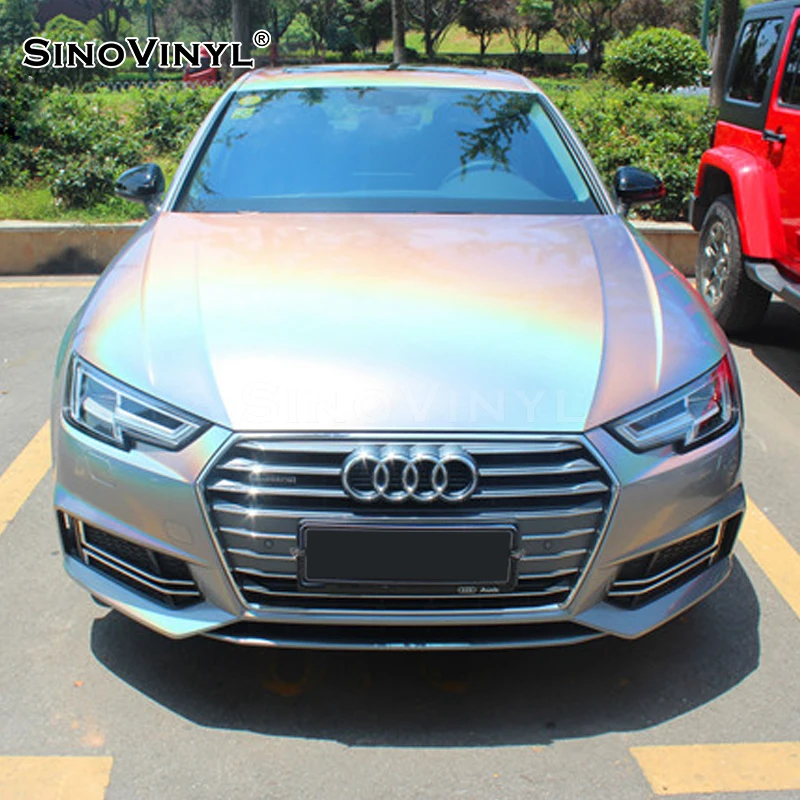 

SINOVINYL Chrome Rainbow Laser Diamond Glitter Iridescent Vinyl Car Wrap Body Sticker Film