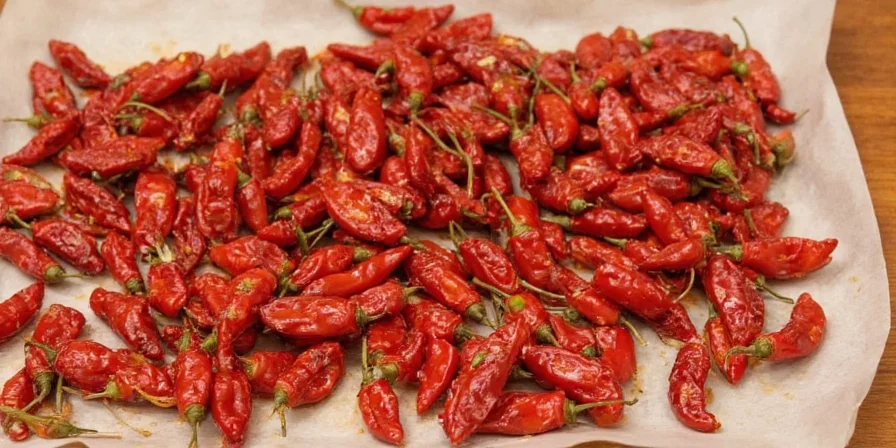Chef holding a handful of dried chilis like a true warrior