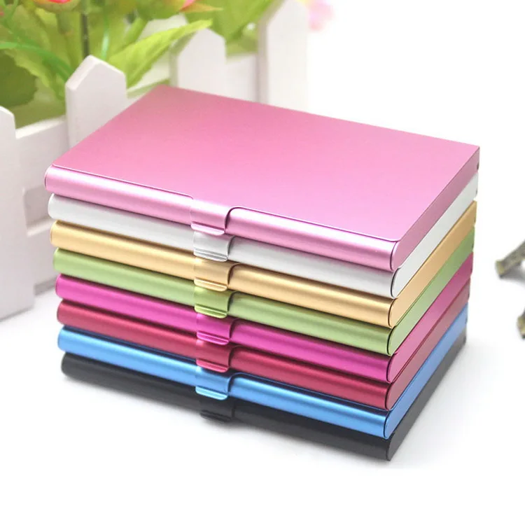 

Luxury Metal Fashion Mans In Stock Cheap Bulk Card Case Card Holder Aluminium, 8 colors