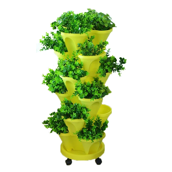 

Cheap New Arrival 3 Petals 6 tiered Stand Stacking Stand Stacking Planters Strawberry Planting Pots, Customized color