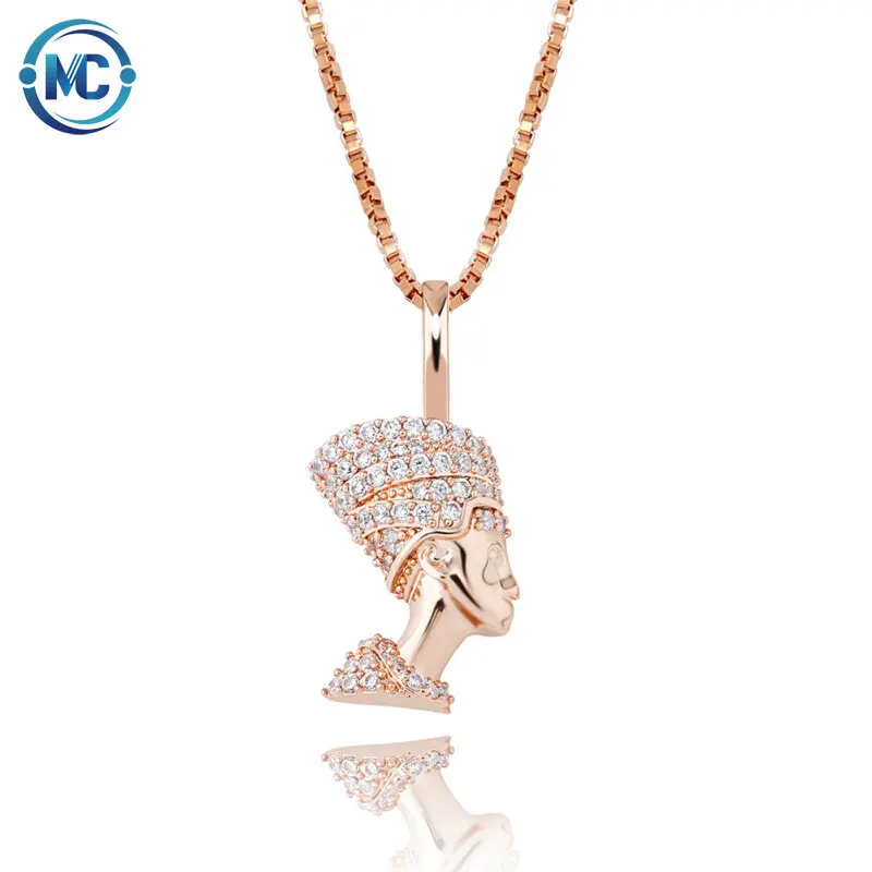 

925 Sterling Silver Egyptian Figure Iced Out Men Jewelry Hip Hop Zircon Pendant for Latest Fashion Hip Hop Jewelry, See picture