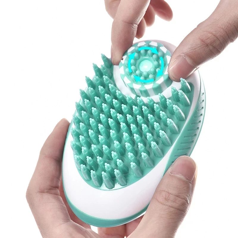 

Dog Cat Grooming 2 in 1 Dog Cleaning Bathing Massage Brush Pet Washing Bath Brush, As picture