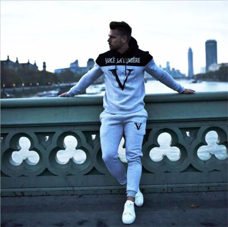 

High Quality Fashion Tracksuit Training&Jogging Autumn Running Sportswear sweatsuit Men Hoodie Clothing
