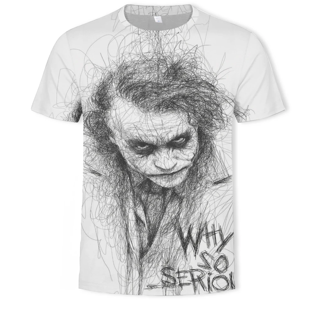 

Wholesale Joker T Shirts for Men Clown Tshirt 3D Printed Shirts Skull Short Sleeve