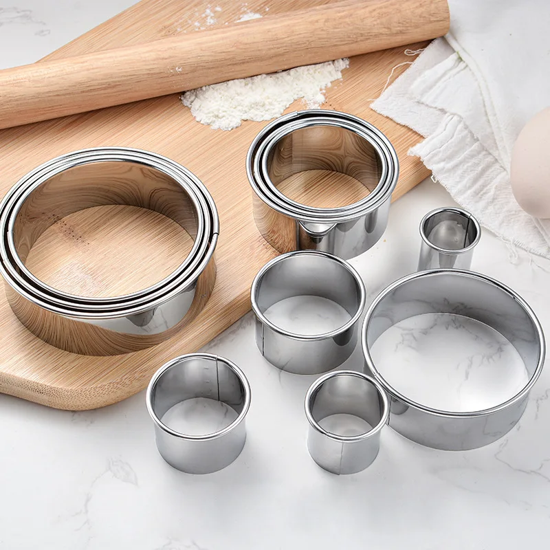 

11 Pcs/set Round Cookie Cutter Set Circle Pastry Cutter 430 Stainless Steel Donut Dumpling Ring Molds Baking Tools