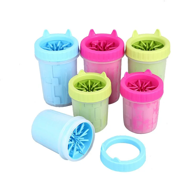 

Amazon Hot Sale PP Silicone Soft Pet Feet Washer Portable Dog Paw Cleaner Cup, Blue ,pink,green