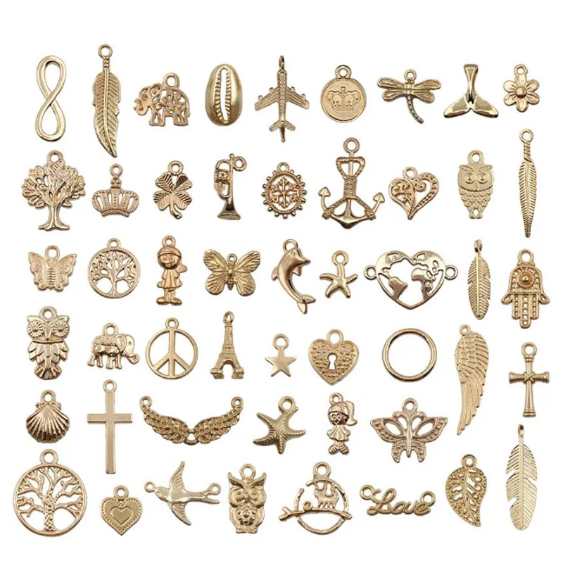 

50pcs KC gold plating Charms Designer Charms for DIY Bracelet