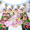 Dora the Explorer Theme Kids Birthday Party Supplies Disposable Tableware Paper Cup Plates Napkins Tablecloth Baby Shower Decor