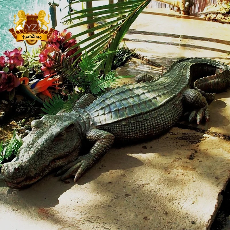 Fiberglass Alligator Figurine Life Size Crocodile Statue Hand Made