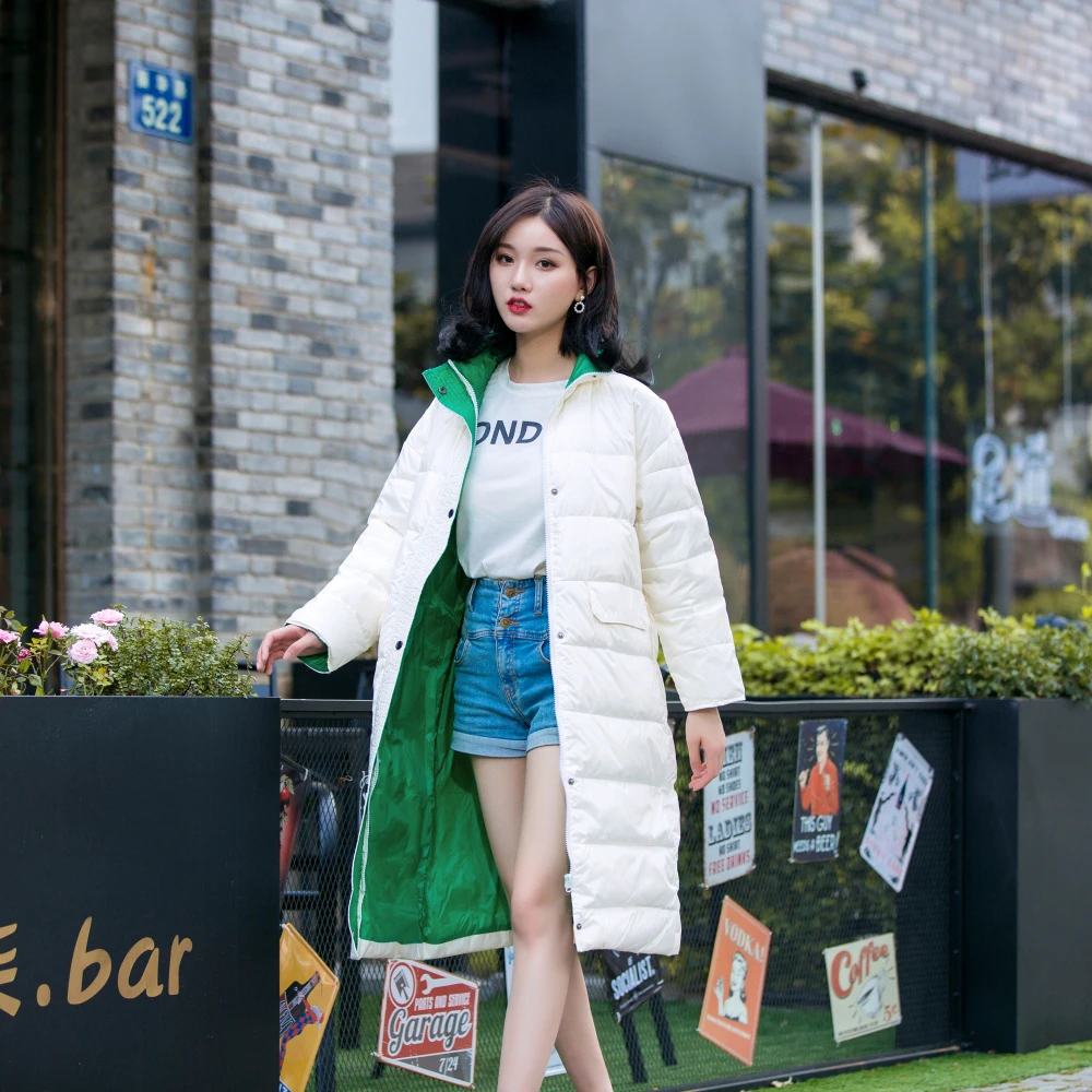 

colour matching Keep warm coats ladies high quality down jacket, Picture color