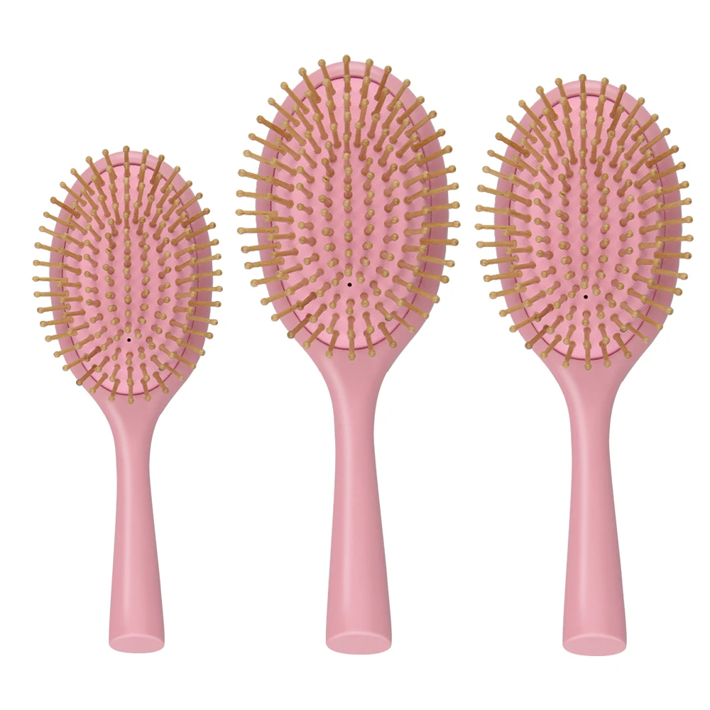 

Masterlee custom logo pink color air cushion brush paddle brush nylon tooth mini brush