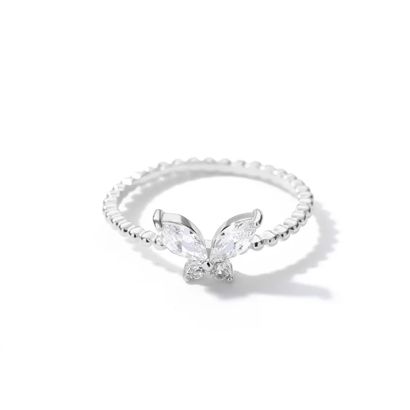 

Trendy Gold And Silver Plated Accessories Butterfly Jewellery Zircon Ring