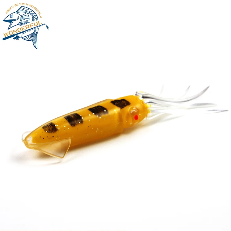 

14cm 18g Plastic Soft Simulation Saltwater Octopus Trolling Fishing Luminous Squid Skirt Lures