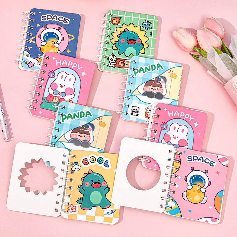 

Wholesale school cute cartoon kawaii kids spiral mini pocket notebooks