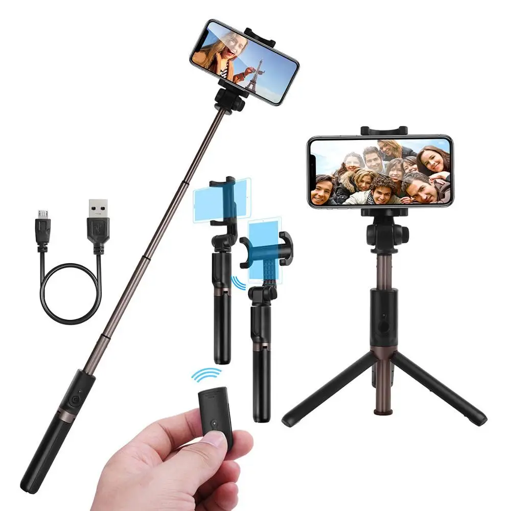 

W10 Wireless Aluminum Telescopic Rod Tripod Mobile Phone Stand Photo Artifact Selfie Stick Flexible