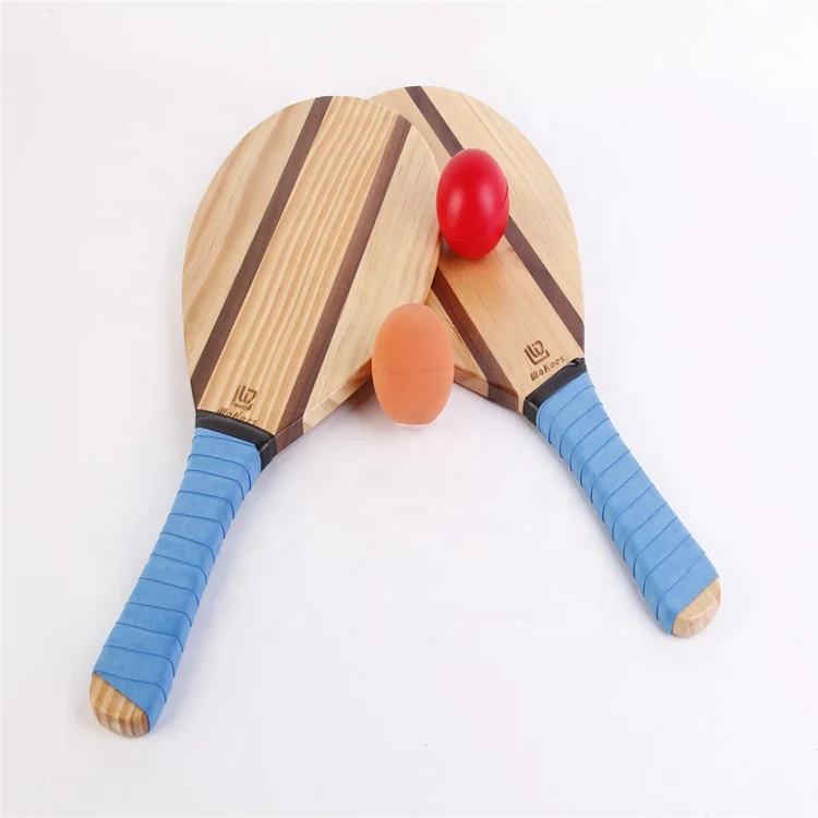 

Hot Selling Wooden beach tennis rackets kids gift family Paddle table tennis racket set, Wood color