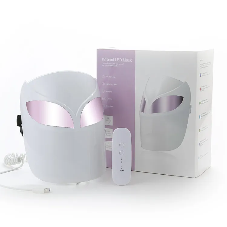 

Korea Popular Smart 7 LED lights Face Lifting Anti Aging Full Face Facial Beauty Mask, White