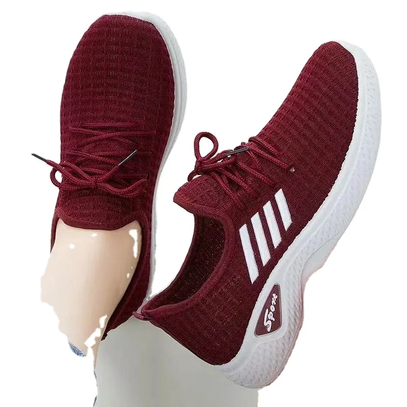 

Female Mesh Soft Breathable Women's Footwear Women Flat Fly Sport Shoes Women's flying knitting mesh shoes