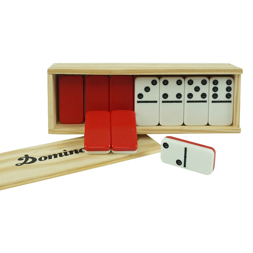 Professional Custom Double Six 6 Two Tone Domino Red And Black Dominoes