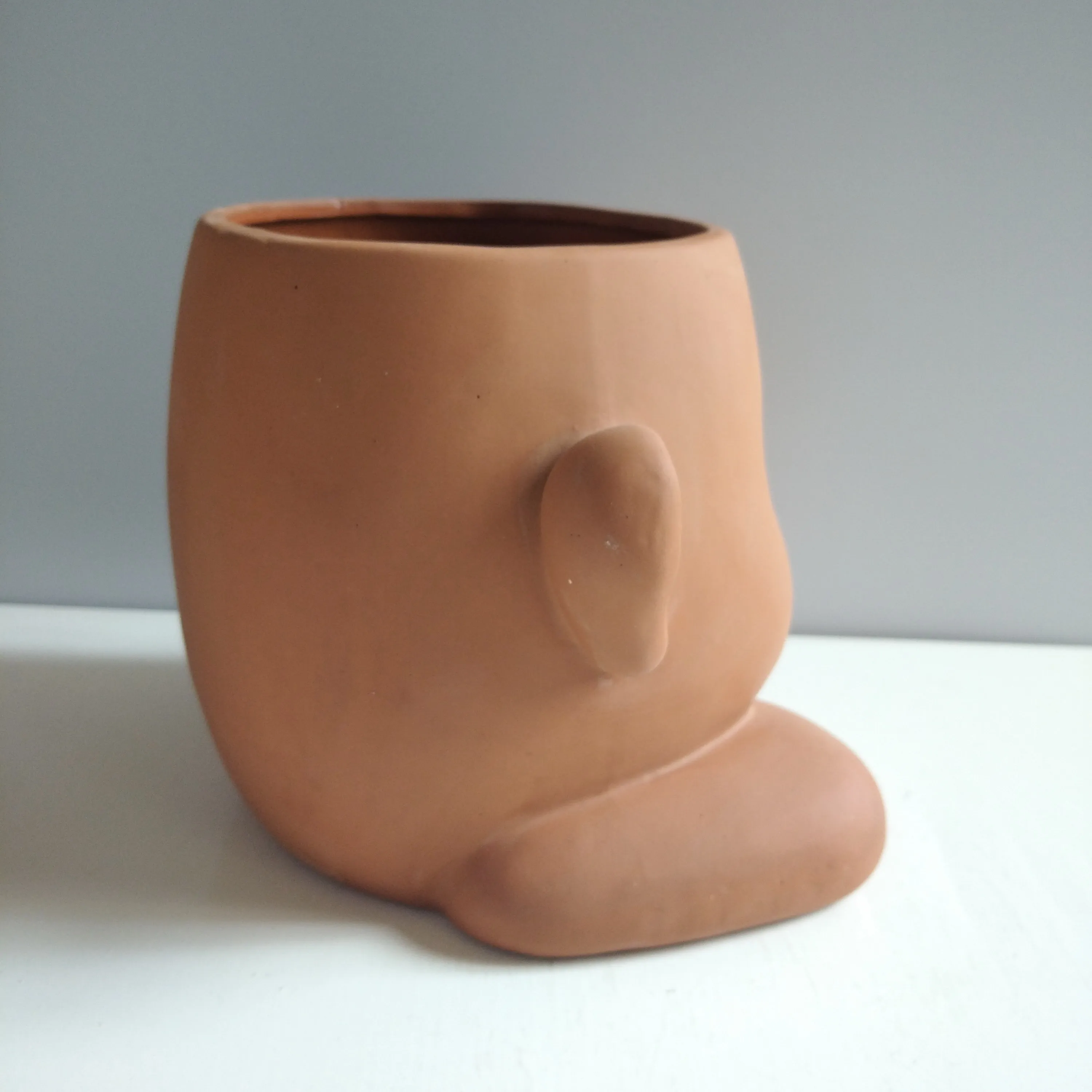 ceramic human face flower pot