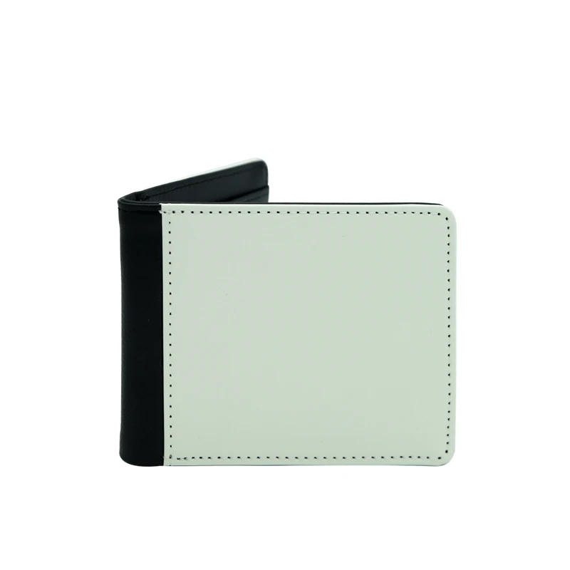 

Hot Sale Sublimation Blank PU Leather Men's Wallets, White/brown