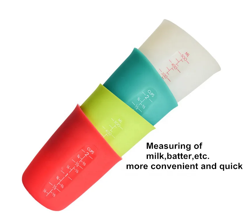 

Factory wholesale custom food grade with scale 250ml silicone measuring cup, Pantone color