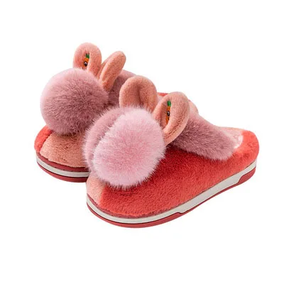 

Autumn/winter children's cotton slippers girls and boys warm indoor home plush slippers, As picture