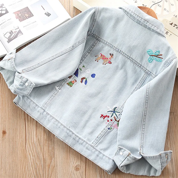
Unique Style Fashionable Embroidered Coat Kids Denim Jacket Custom Denim Jackets 