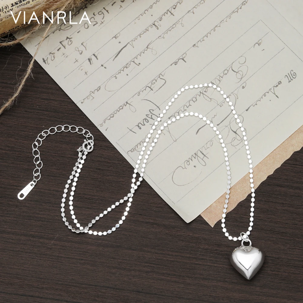 

VIANRLA 925 sterling silver unique Love chain statement necklace for lady clavicle chain