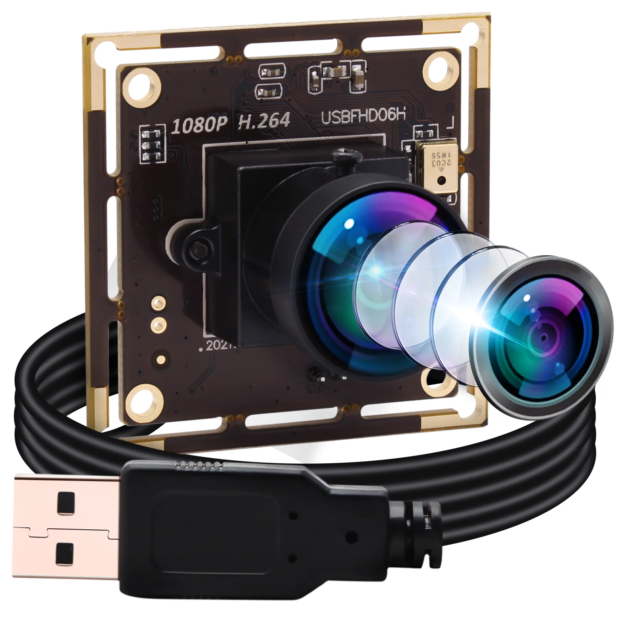 

ELP 2Mpixles 1080P 30fps H.264 Camera Module Wide Angle 170degree lens Low light Mini PC webcam with So ny IMX322 sensor