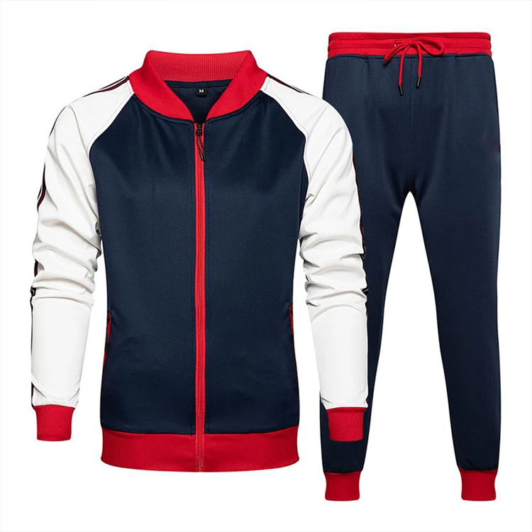 

2021 new fashion suits set for men Tracksuit men tracksuit set Male Zipper Pleated Sweatshirt High Street hoodie set men
