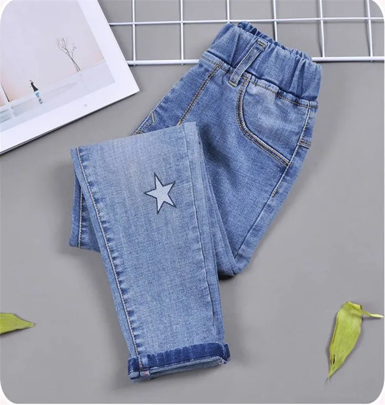 
Light Luxury Fashion Elastic Waist Pants Teenage Trousers kids clothing jeans 