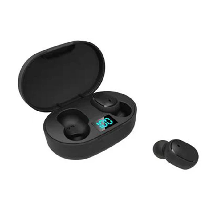 

True Sport Ear Buds Tws Wireless Hifi Earbuds Head Phone Bt5.0 Airdots Abs Mini E6s Earphone with Charging Box, Black