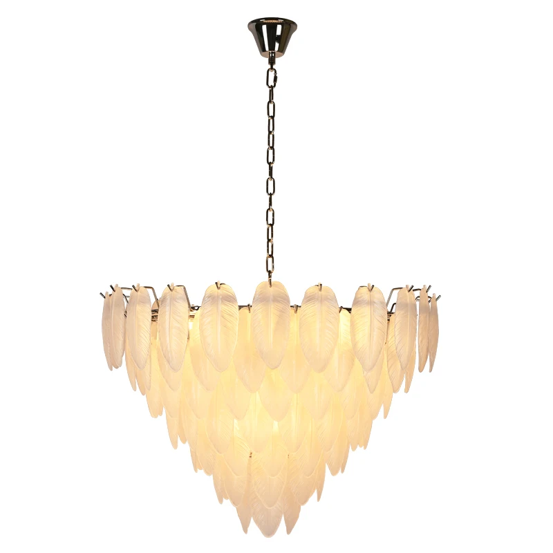 Luxury modern personality  living room  feather leaf glass chandelier