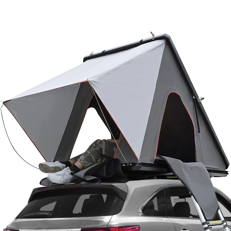

WILDSROF 4x4 Car Roof Top Tent Aluminum Hard Shell 2 Person Triangle Roof Top Tent For Camping
